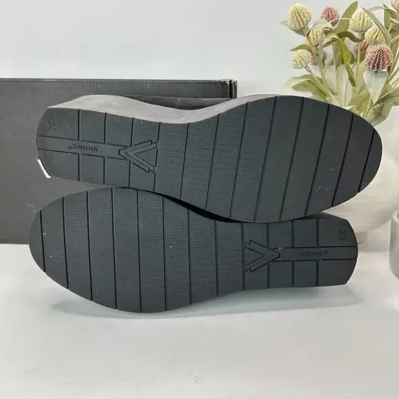 Vionic Sereno Wedge Slip On Black Nubuck Pumps I8693L1001 Women's 11 Wide - Picture 8 of 14